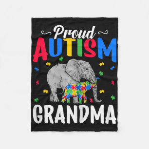 Proud Autismus Oma - Autistische Elefantenkünstler Fleecedecke