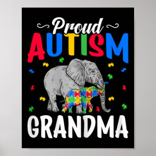 Proud Autismus Oma - Autistische Elefantenkünstler Poster