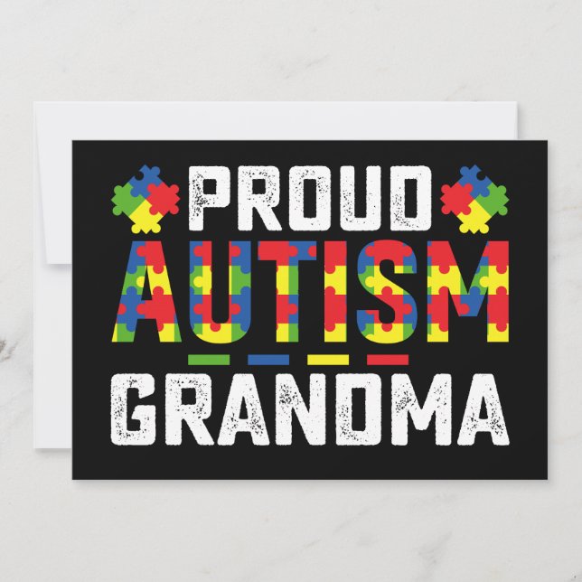 Proud Autismus Oma Awareness Autistic Familie Einladung (Vorderseite)