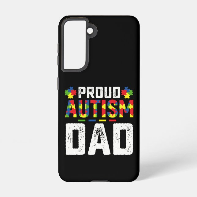 Proud Autismus Vater Awareness Autistic Family Samsung Galaxy Hülle (Rückseite)
