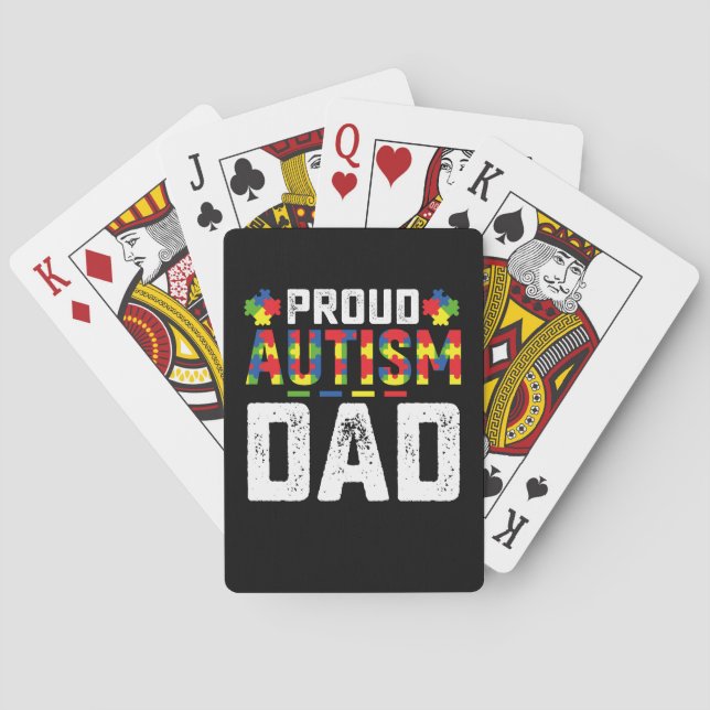 Proud Autismus Vater Awareness Autistic Family Spielkarten (Rückseite)