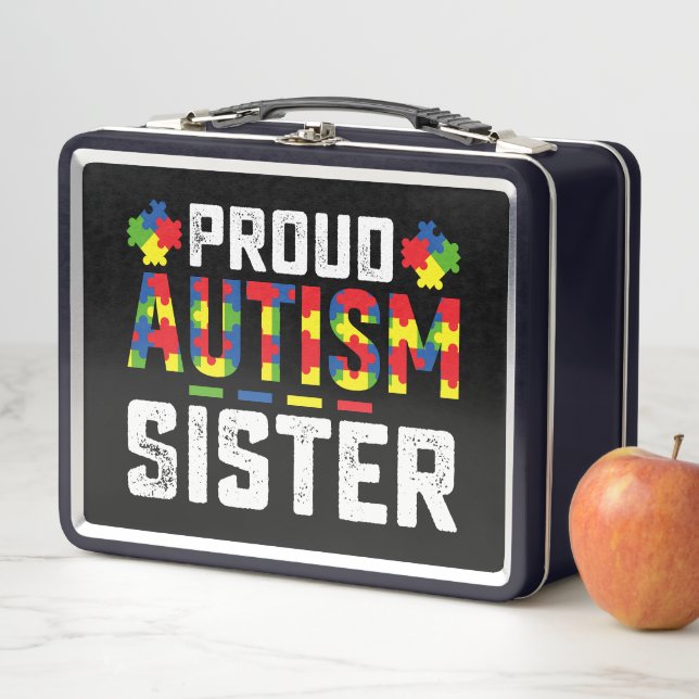 Proud Autisse Sister Awareness Autistic Family Metall Brotdose (Beispiel)
