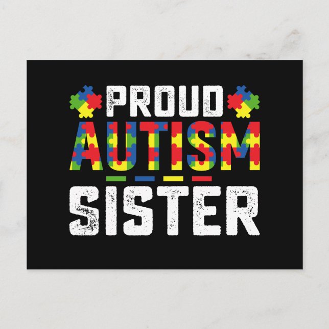 Proud Autisse Sister Awareness Autistic Family Postkarte (Vorderseite)