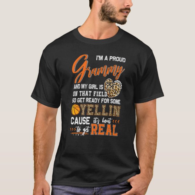 Proud Basketball Grammy Basketball Familie Matchin T-Shirt (Vorderseite)