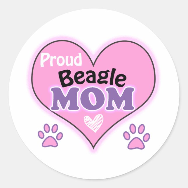 Proud Beagle Mama Runder Aufkleber (Vorderseite)