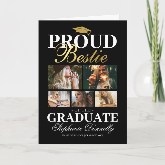 Proud Bestie des Graduates Karte (Vorderseite)