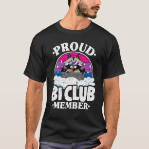Proud Bi Club Mitglied Raccoon Bisexuelle Flagge R T-Shirt