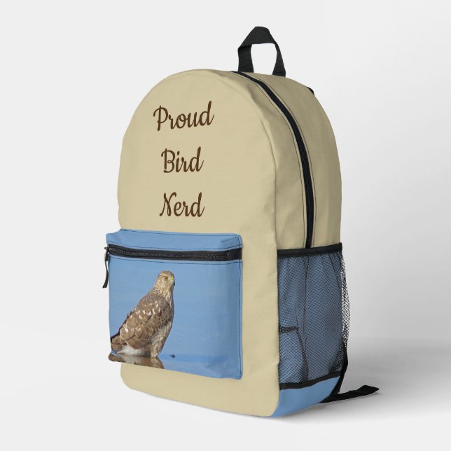 Proud Bird Nerd Hawk Foto Vogelbeobachtung Vogelbe Bedruckter Rucksack (Rückseitige Ecke Rechts)