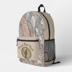 Proud Bird Nerd Silhouette Tree Wood Vogelbeobacht Bedruckter Rucksack