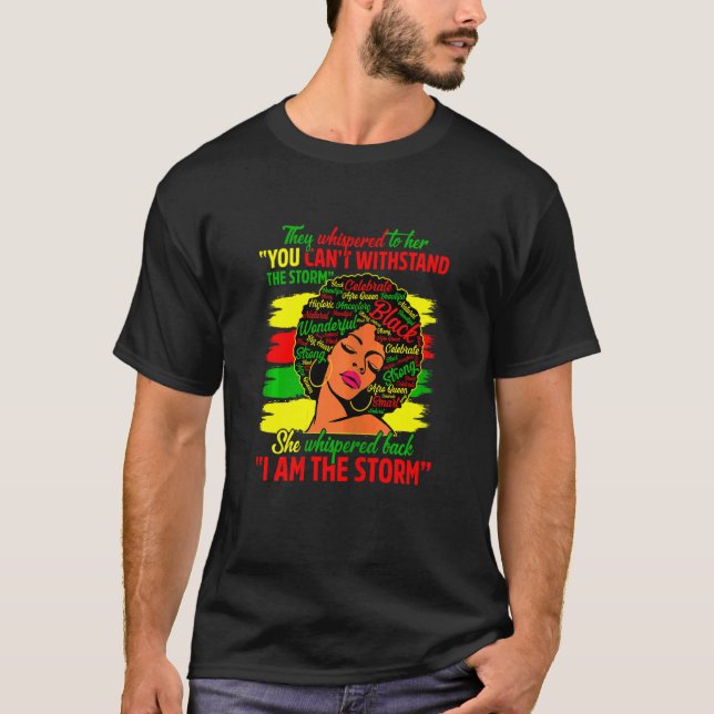 Proud Black American Ladys Black H T-Shirt (Vorderseite)