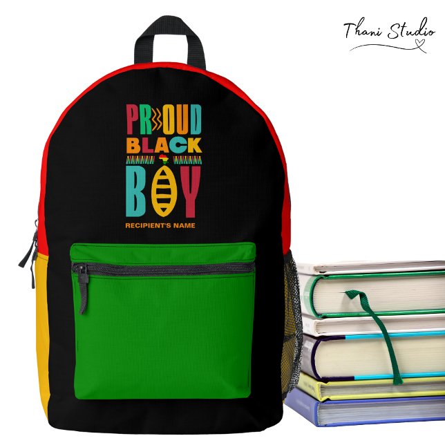 Proud Black Boy Black History Mont Family Bedruckter Rucksack (Von Creator hochgeladen)