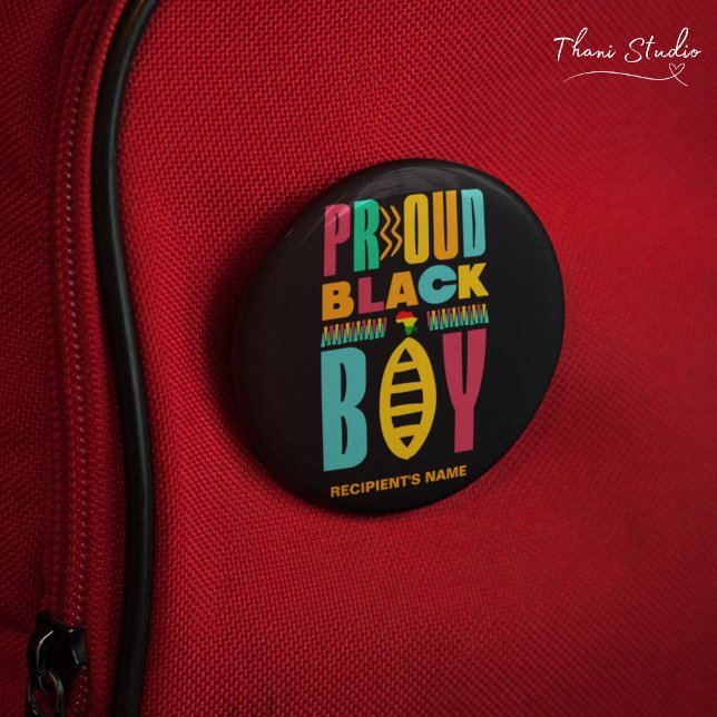 Proud Black Boy Black History Mont Family Button (Von Creator hochgeladen)