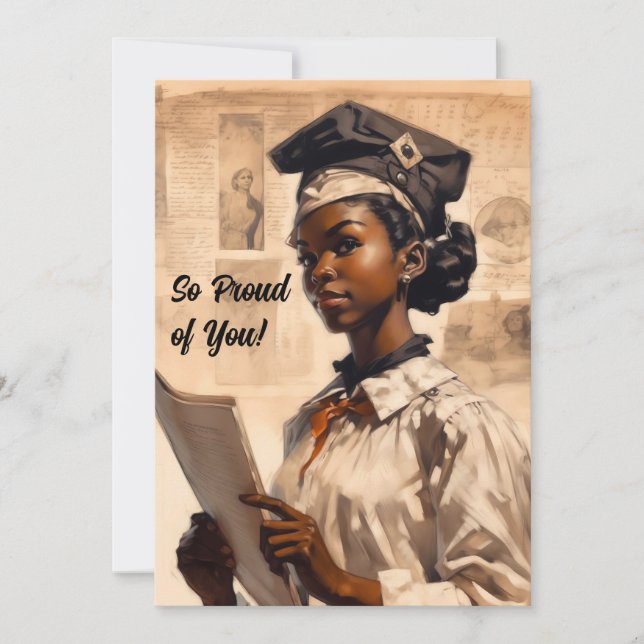 Proud Black Girl Graduate Ankündigung (Vorderseite)
