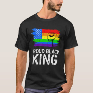 Proud Black King Vater Vathers Day Lgbt Gay Pride  T-Shirt