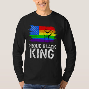 Proud Black King Vater Vathers Day Lgbt Gay Pride T-Shirt