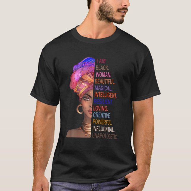 Proud Black Magic Afro Black Woman African Queen P T-Shirt (Vorderseite)