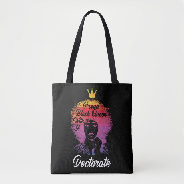 Proud Black Queen African Doctorate PhD Abschluss Tasche (Vorderseite)