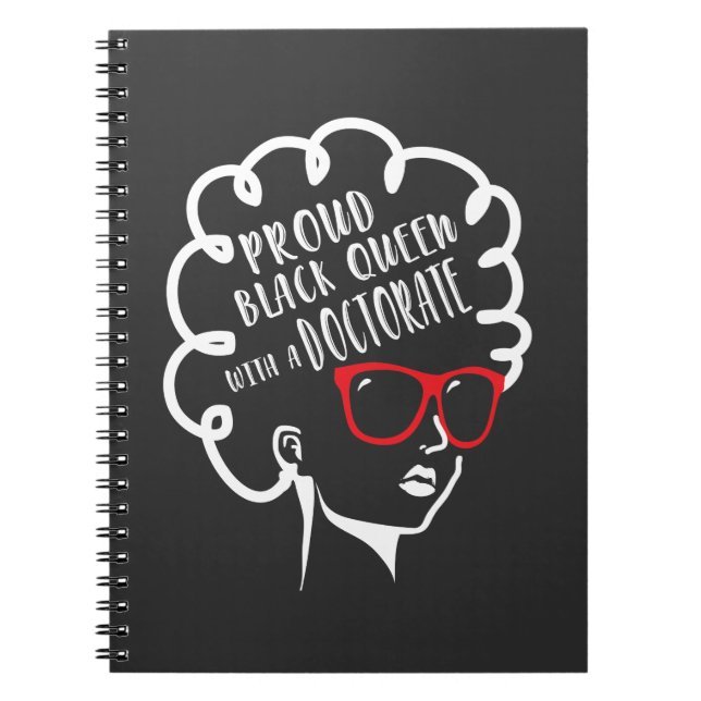 Proud Black Queen Doktorat Grad Abschluss Notizblock (Vorderseite)
