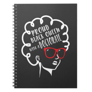Proud Black Queen PhD Doktorat Grad Abschluss Notizblock