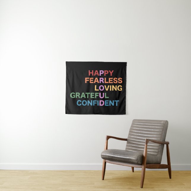 PROUD Black Small Tapestry Wandteppich (Beispiel (Horizontal))
