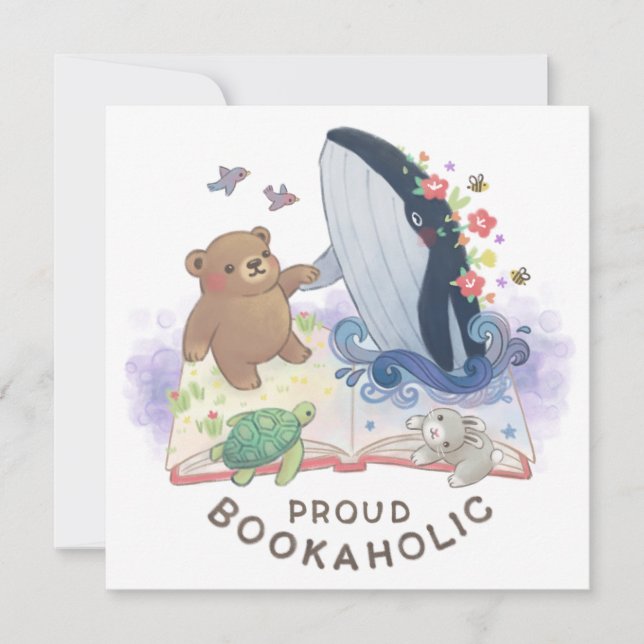 Proud Bookaholic: Magic of Books Illustration Karte (Vorderseite)