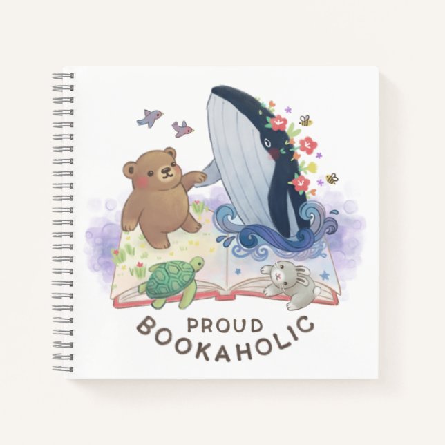 Proud Bookaholic: Magic of Books Illustration Notizbuch (Vorderseite)