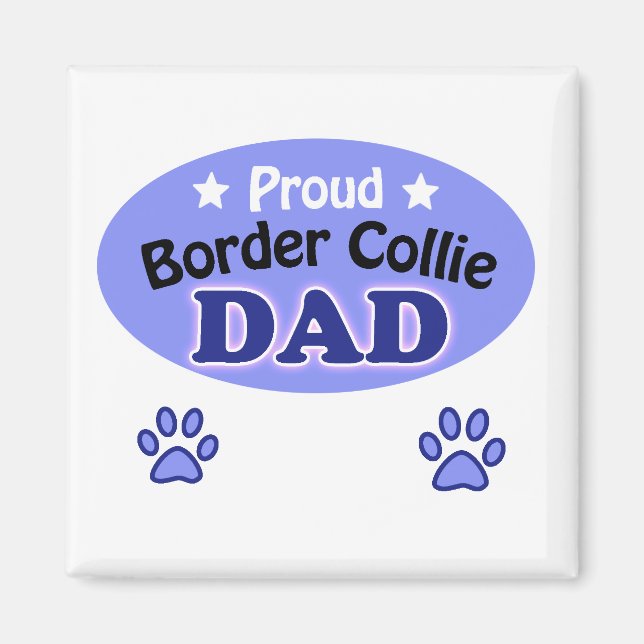 Proud Border Collie dad Magnet (Vorne)