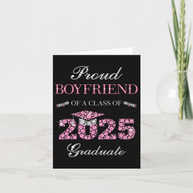Proud Boyfriend of a Cl of 2025 Graduate 1 Karte (Vorderseite)