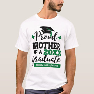 Proud Brother 2022 Absolvent schwarzen grünen Cap T-Shirt