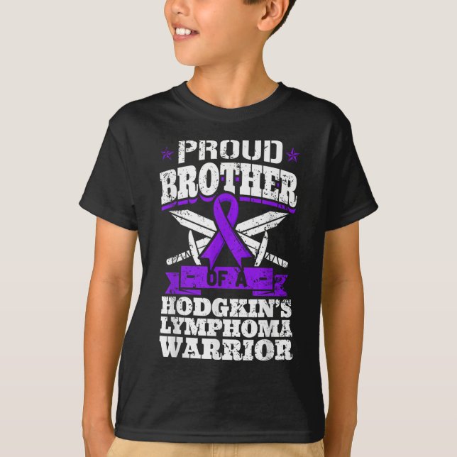 Proud Bruder eines Hodgkins Lymphom Warrior Hl Aw T-Shirt (Vorderseite)
