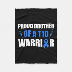 Proud Bruder eines T1d Krieger Diabetes Bewusstsei Fleecedecke