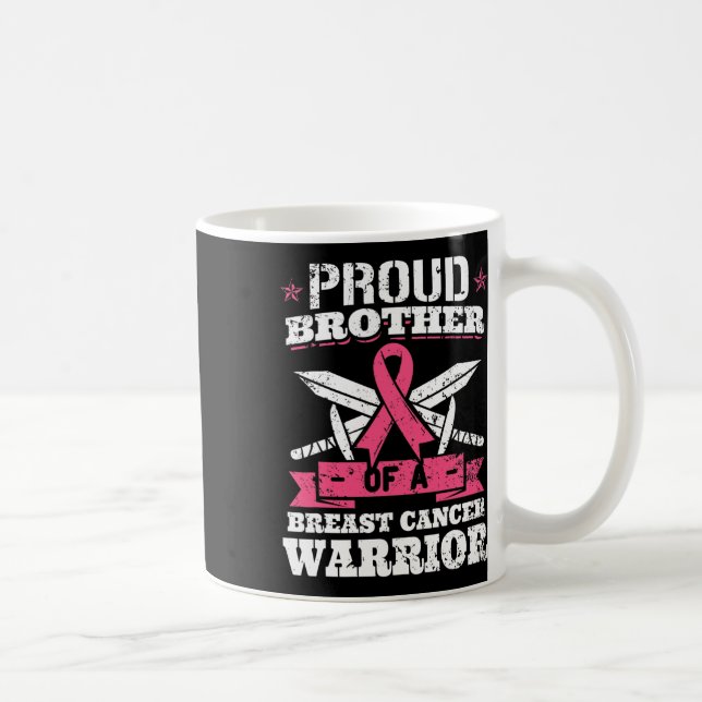 Proud Bruder von Brustkrebs Krieger rosa Awaren Kaffeetasse (Rechts)