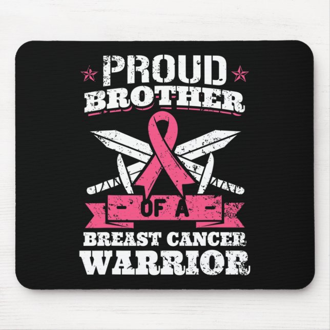 Proud Bruder von Brustkrebs Krieger rosa Awaren Mousepad (Vorne)
