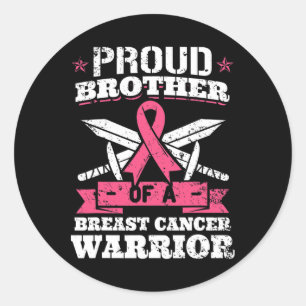 Proud Bruder von Brustkrebs Krieger rosa Awaren Runder Aufkleber
