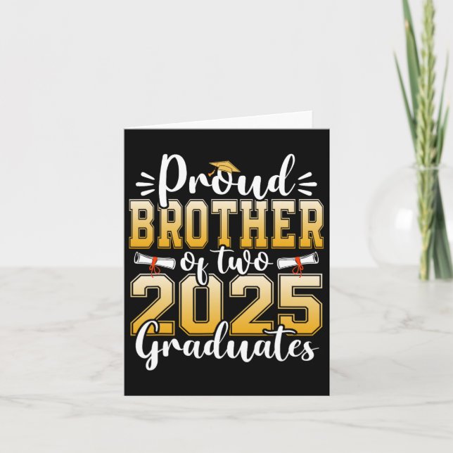 Proud Bruder von zwei 2025 Absolventen Hochschulab Karte (Vorderseite)