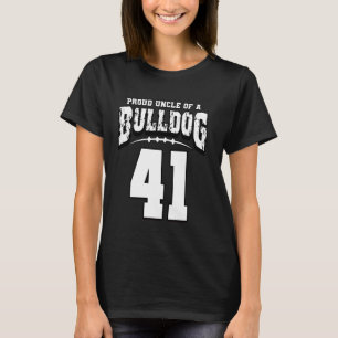 Proud Bulldog Football Onkel von Spieler 41 T-Shirt