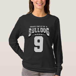 Proud Bulldog Football Onkel von Spieler 9 T-Shirt
