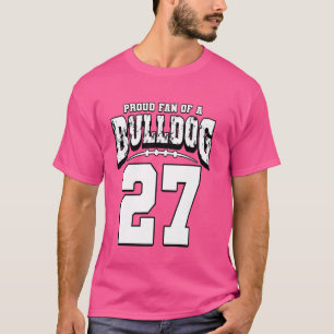 Proud Bulldog Fußballfan von Spieler 27 T-Shirt