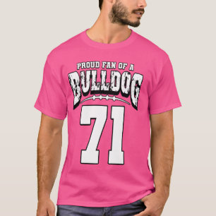 Proud Bulldog Fußballfan von Spieler 71 T-Shirt