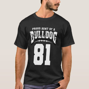 Proud Bulldogge Football-Tante des Spielers 81 T-Shirt