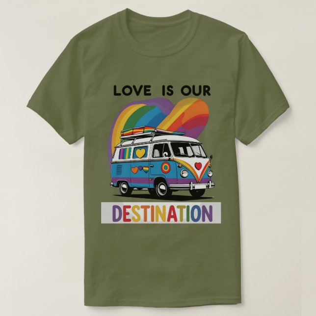 Proud Camper - T-shirt Pride RV Arc-en-ciel (Design devant)