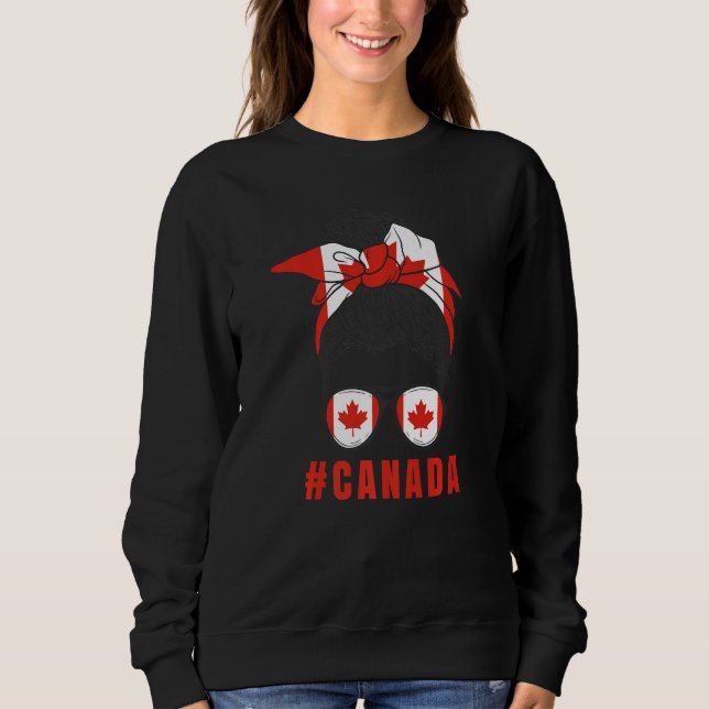 Proud Canadian Girl Canada Flag Sweatshirt (Vorderseite)