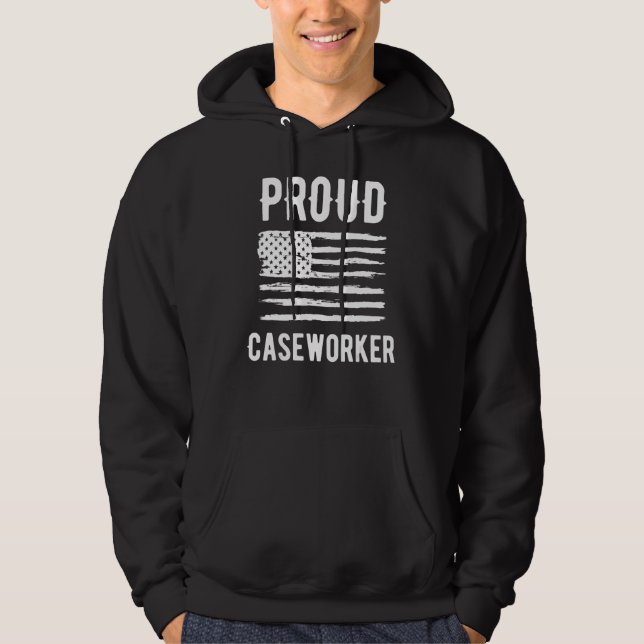 Proud Case Manager Profession American Flag Hoodie (Vorderseite)