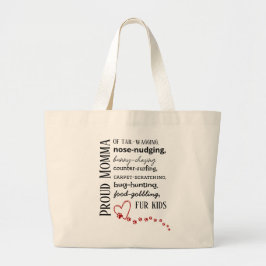 Proud Cat & Dog Momma Tote Bag Jumbo Stoffbeutel