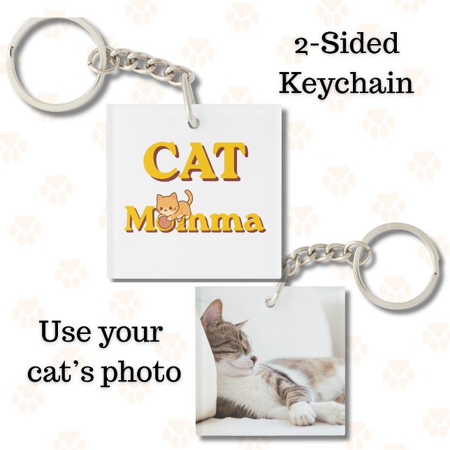 Proud Cat Momma Mother's Day Double-Sided  (Cat Momma Double-Sided Keychain)