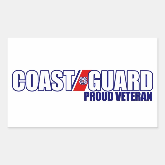 Proud Coast Guard Veteran Rechteckiger Aufkleber (Vorderseite)
