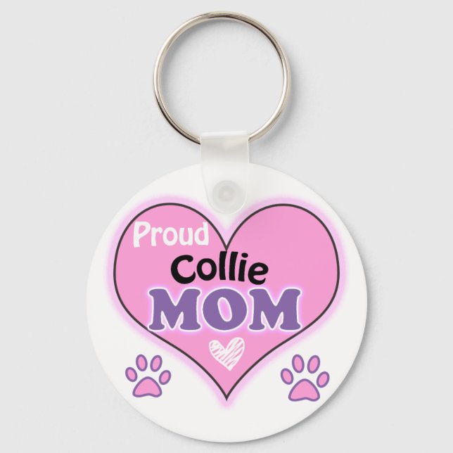 Proud Collie Mama Schlüsselanhänger (Vorderseite)