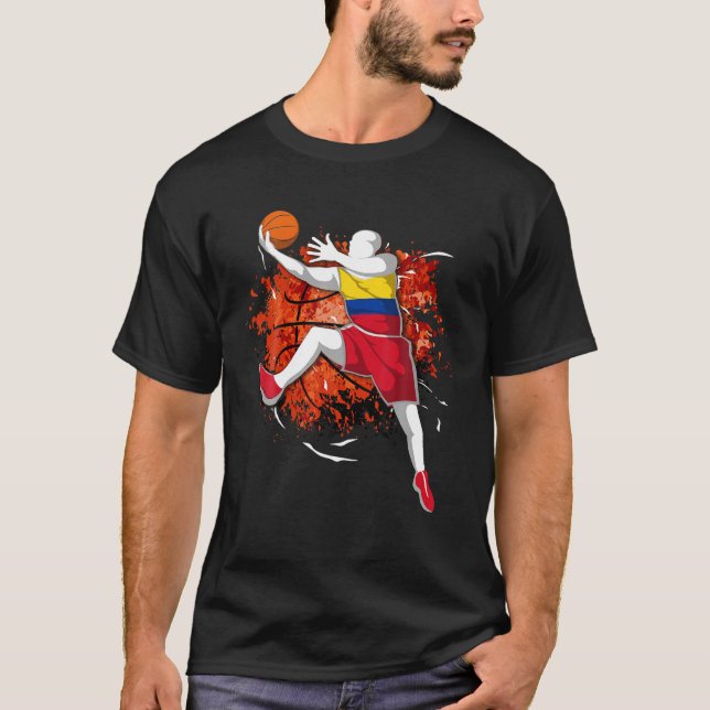 Proud Colombia Basketball Lovers Colombian Nationa T-Shirt (Vorderseite)