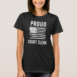 Proud Court Clerk Profession American Flag T-Shirt