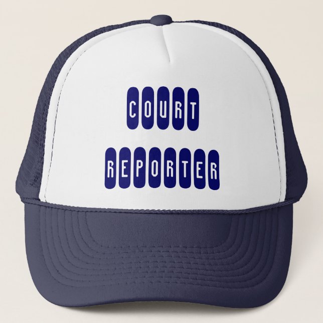 Proud Court Reporter Marineblau weißen Brief hat Truckerkappe (Vorderseite)